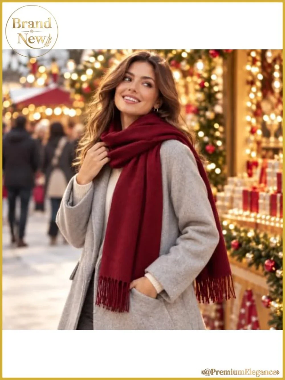 Oversized Blanket Scarf Shawl Wrap with Tassels 78.5x26.5